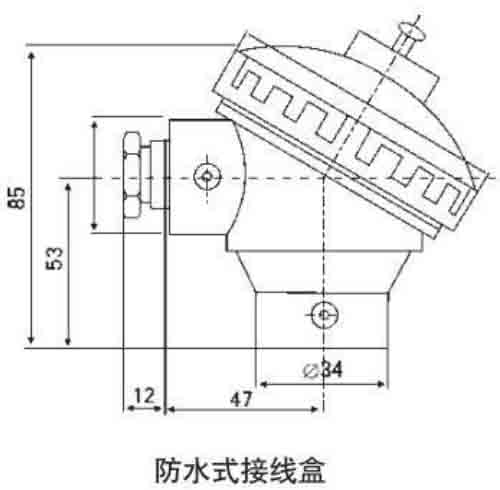 法蘭式熱電阻防水接線盒結(jié)構(gòu)圖