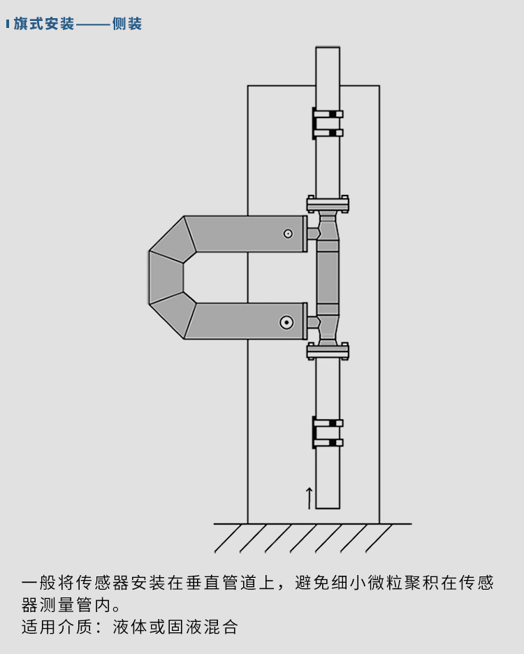 冷媒質(zhì)量流量計(jì)垂直安裝示意圖